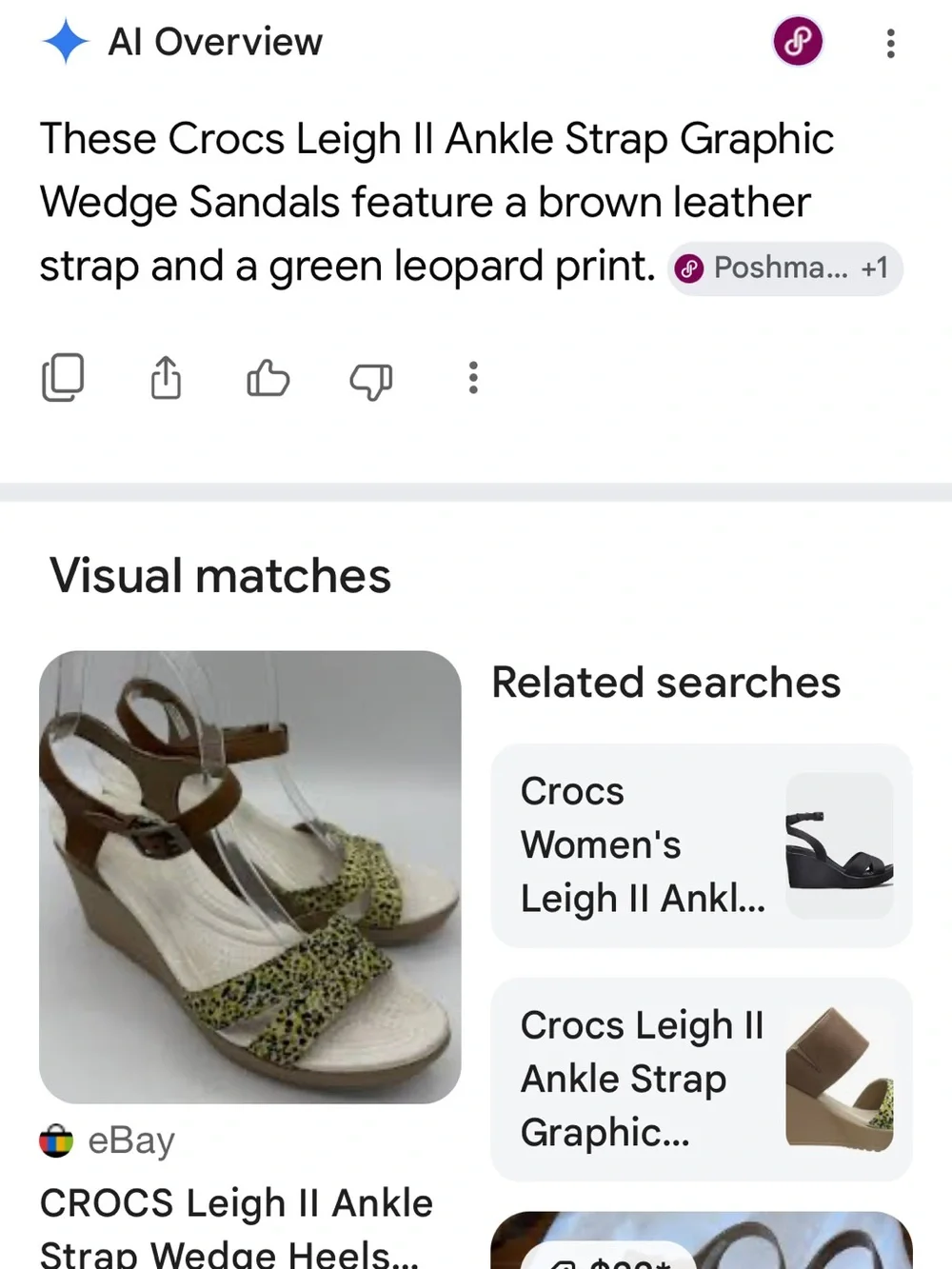 CROCS Leigh II Ankle Strap Wedge Sandal Shoes